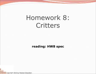Homework 8: Critters