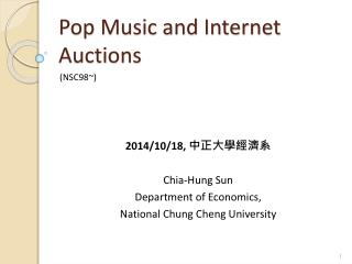 Pop Music and Internet Auctions