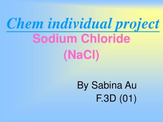 Chem individual project