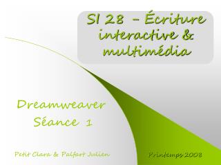 SI 28 - Écriture interactive &amp; multimédia