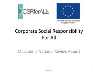Corporate Social Responsibility For All