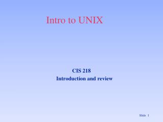 Intro to UNIX