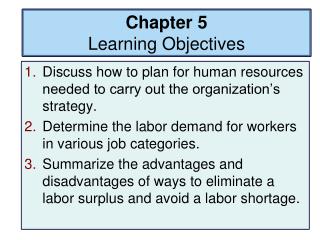 Chapter 5 Learning Objectives