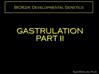 BIO624: Developmental Genetics