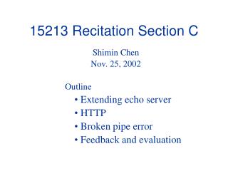 15213 Recitation Section C