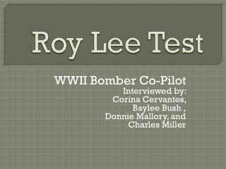 Roy Lee Test