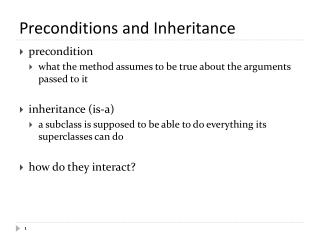 Preconditions and Inheritance