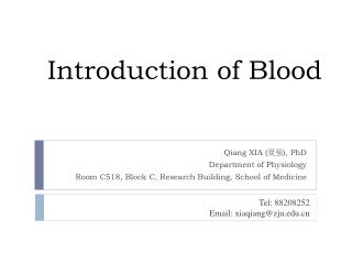 Introduction of Blood