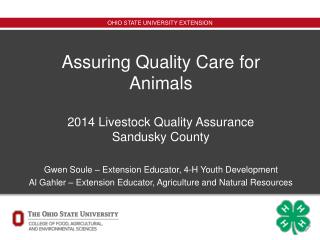 Assuring Quality Care for Animals