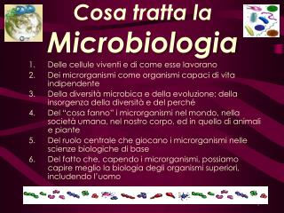Cosa tratta la Microbiologia
