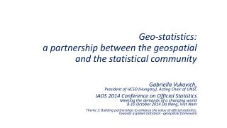 Geo-statistics: a partnership between the geospatial and the statistical community