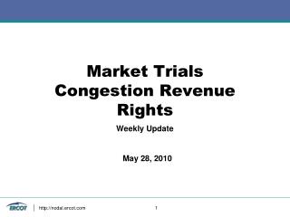 Market Trials Congestion Revenue Rights