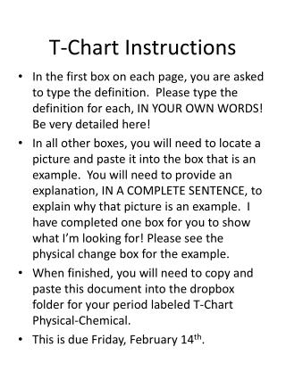 T-Chart Instructions