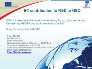 EC contribution to R&amp;D in GEO