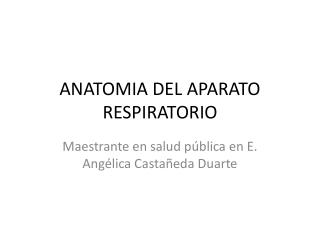 ANATOMIA DEL APARATO RESPIRATORIO