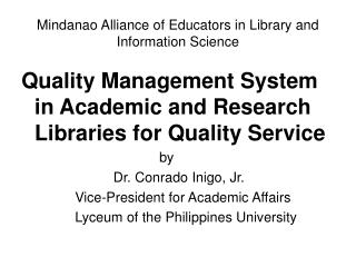 Mindanao Alliance of Educators in Library and Information Science