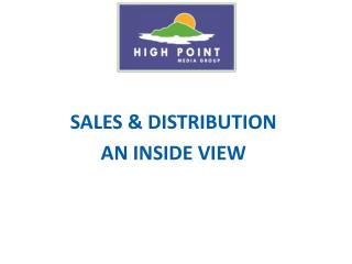 SALES &amp; DISTRIBUTION AN INSIDE VIEW