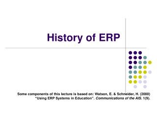 History of ERP