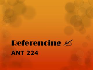 Referencing 