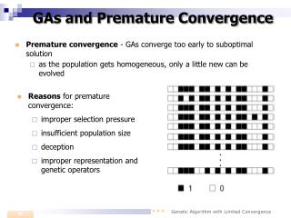 GAs and Premature Convergence