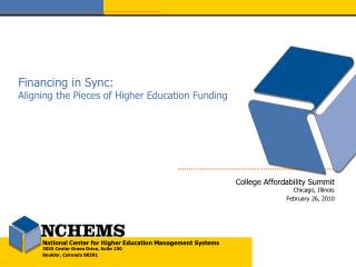 Financing in Sync: Aligning the Pieces of Higher Education Funding