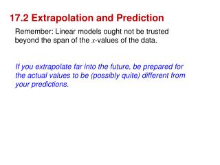 17.2 Extrapolation and Prediction