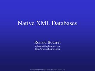 Native XML Databases