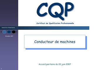 CQP Certificat de Qualification Professionnelle