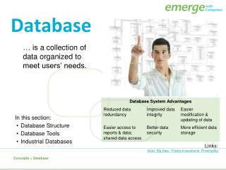 … is a collection of data organized to meet users’ needs.