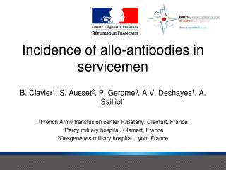 Incidence of allo-antibodies in servicemen