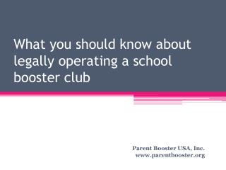 What you should know about legally operating a school booster club