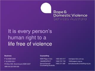 It is every person’s human right to a life free of violence