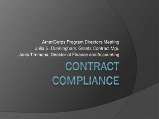 CONTRACT COMPLIANCE