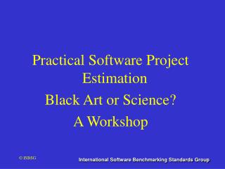 Black Art Of Software Estimation Function