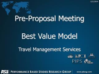 Pre-Proposal Meeting Best Value Model Travel Management Services