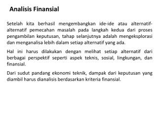 Analisis Finansial