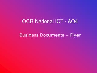 OCR National ICT - AO4