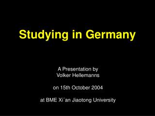 Studying in Germany
