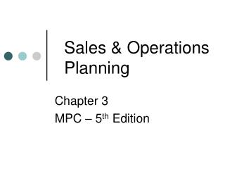 Sales &amp; Operations Planning