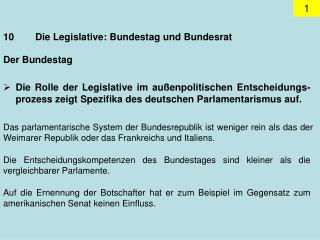 10	Die Legislative: Bundestag und Bundesrat
