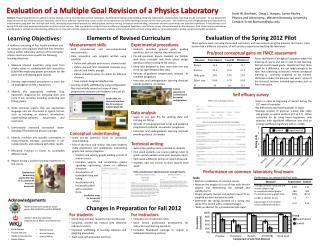 Evaluation of a Multiple Goal Revision of a Physics Laboratory