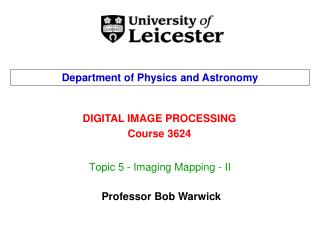 Topic 5 - Imaging Mapping - II