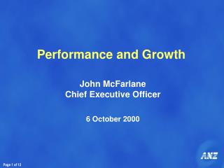 Performance and Growth