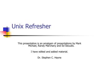 Unix Refresher