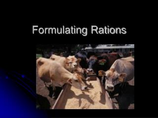 Formulating Rations