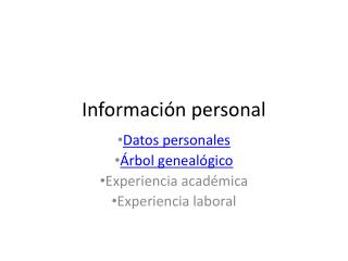 Información personal