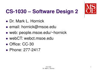 CS-1030 – Software Design 2