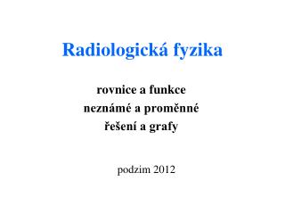 Radiologická fyzika
