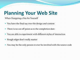 Planning Your Web Site