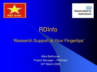 RDInfo ‘Research Support at Your Fingertips’